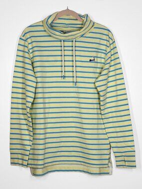 Cuffy's of Cape Cod Blue & Yellow Striped Pullover, Ladies Medium